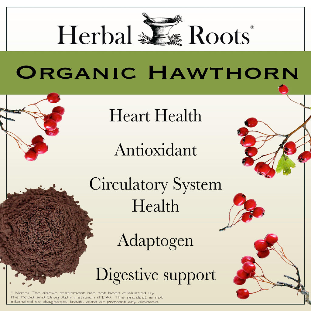 Hawthorn Berry Capsules | Herbal Roots Organic Heart Support

