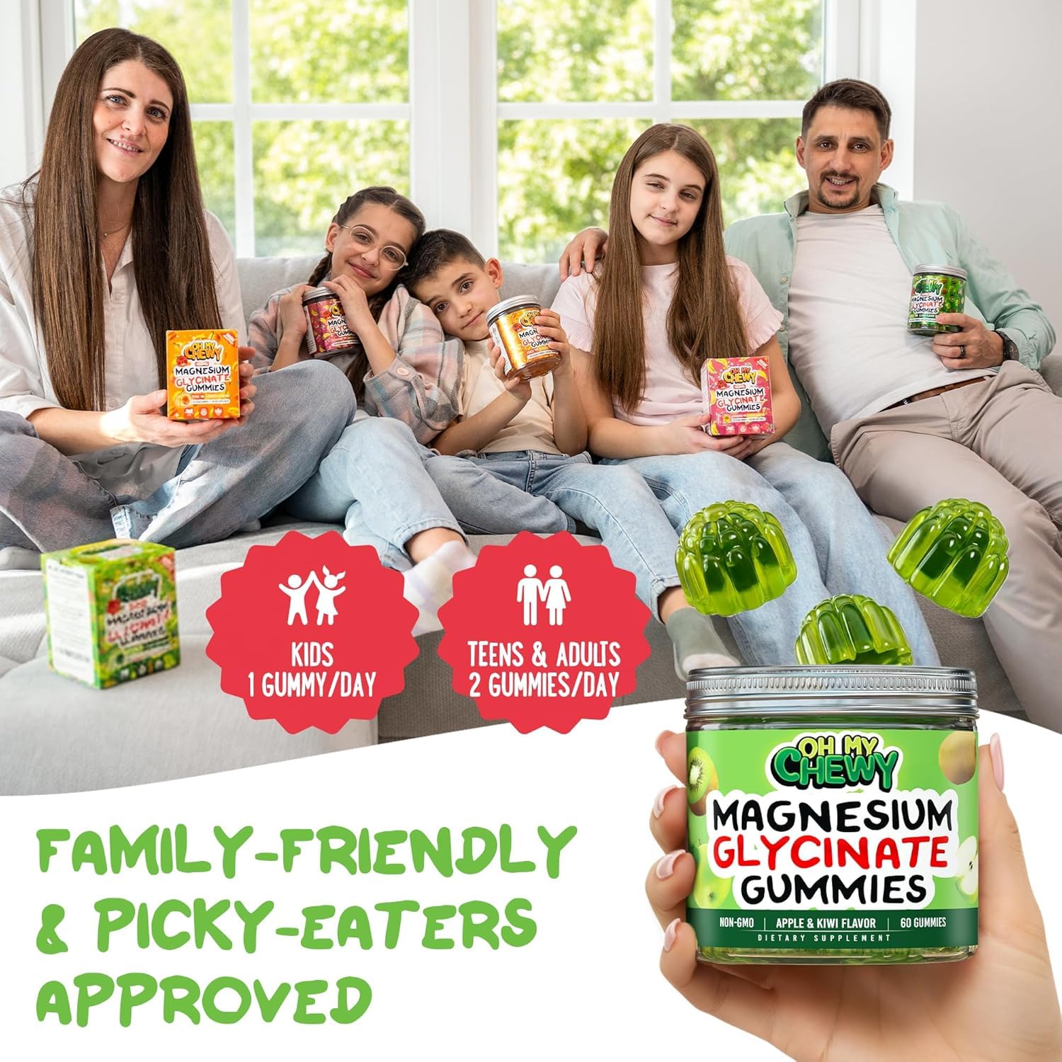 OH MY CHEWY Magnesium Glycinate Gummies for Sleep Support

