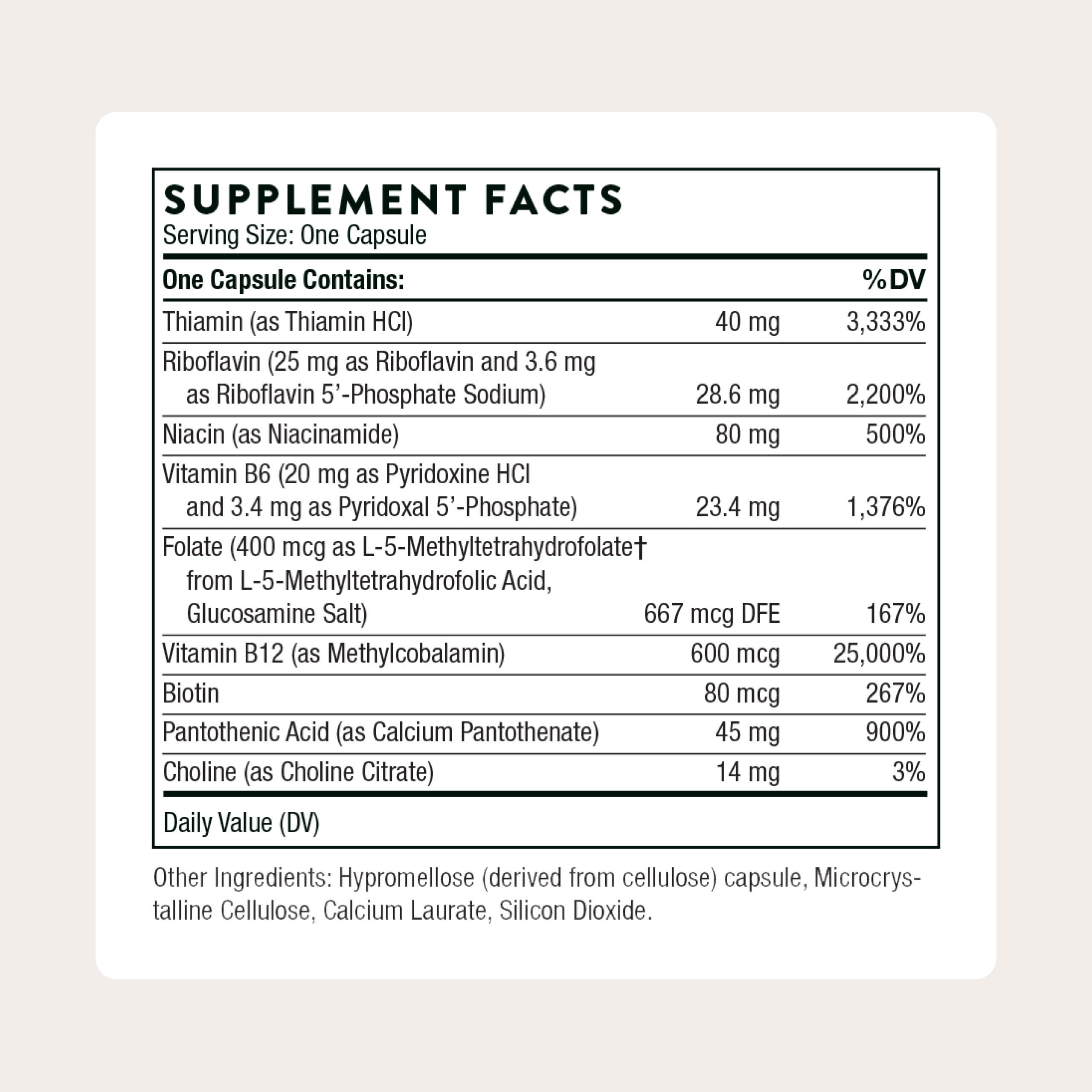 Thorne B-Complex #12 with Choline | Vitamin B Complex

