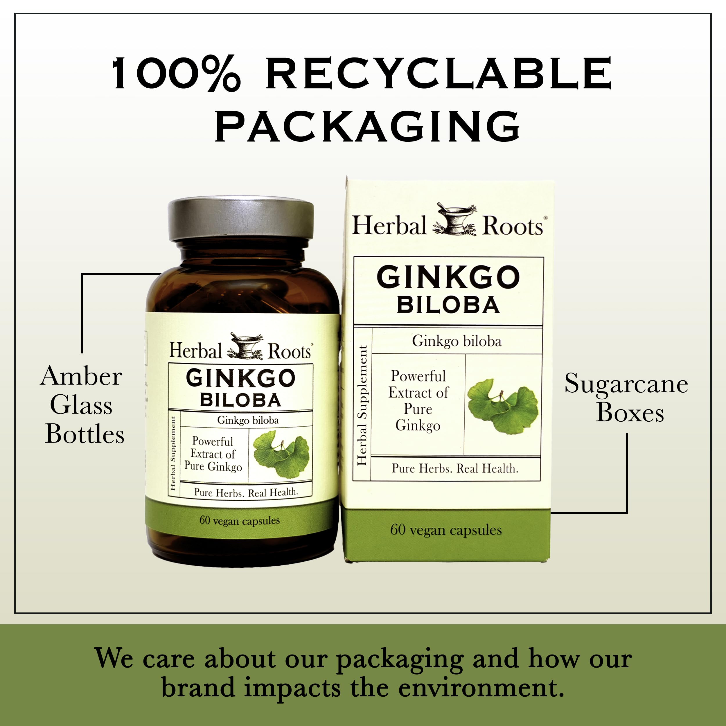 Herbal Roots Ginkgo Biloba Organic Herbal Supplement

