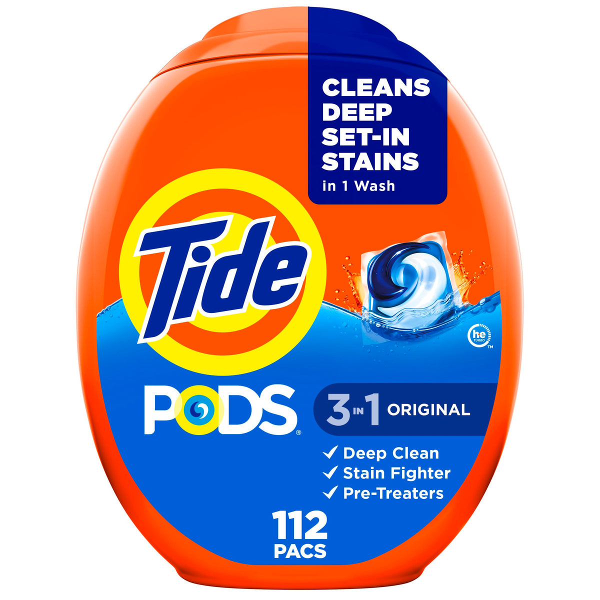 Tide PODS Laundry Detergent Pacs, 3-in-1, HE Compatible