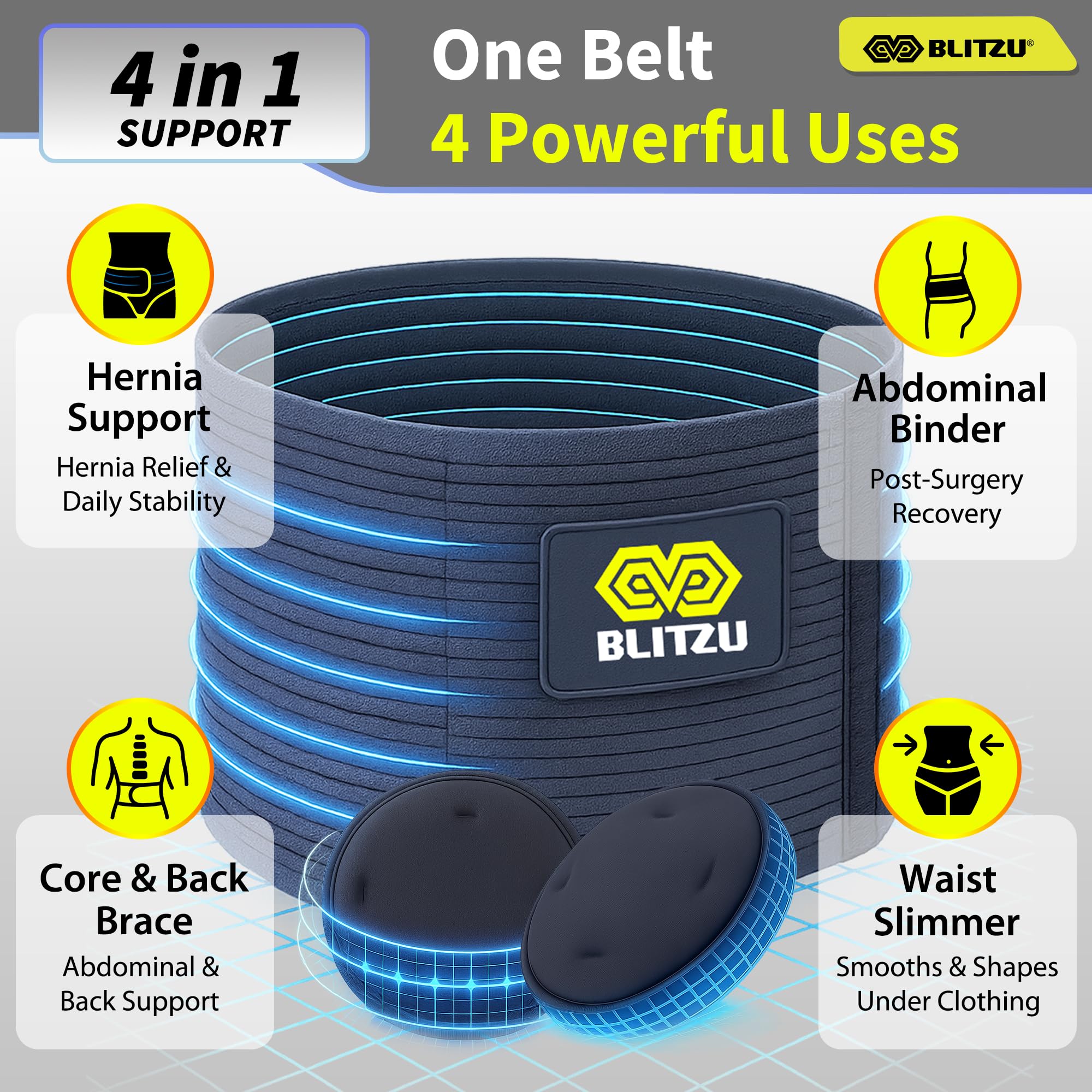 BLITZU Umbilical Hernia Belt - Abdominal Support

