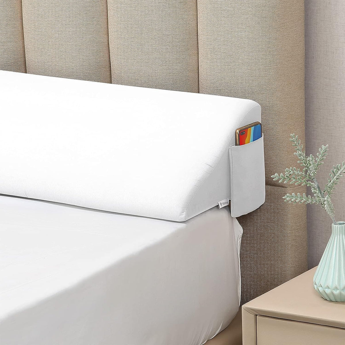 Vekkia Bed Wedge Pillow Gap Filler for Headboard Stop Pillow Slips