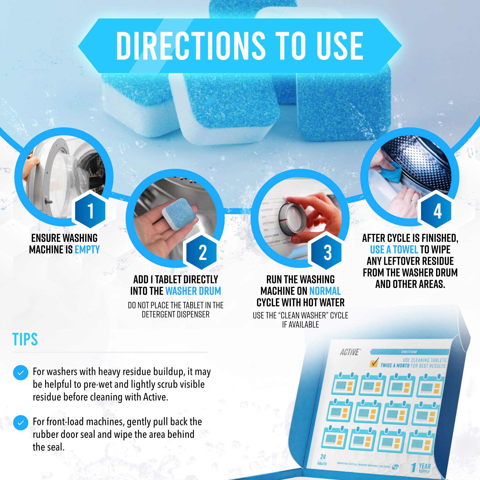 ACTIVE Cleaning Tablets Bundle for Washer & Dishwasher

