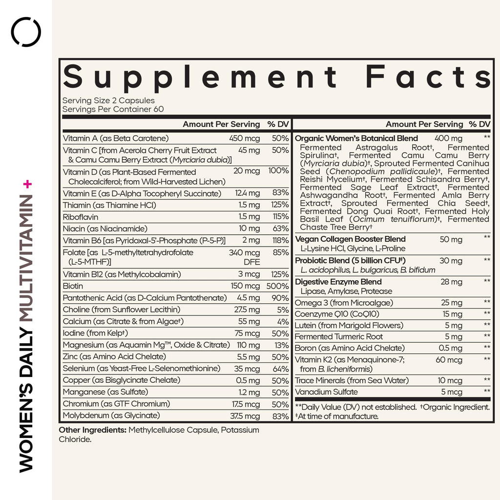 Codeage Women’s Daily Multivitamin | Fermented Whole Foods Probiotics

