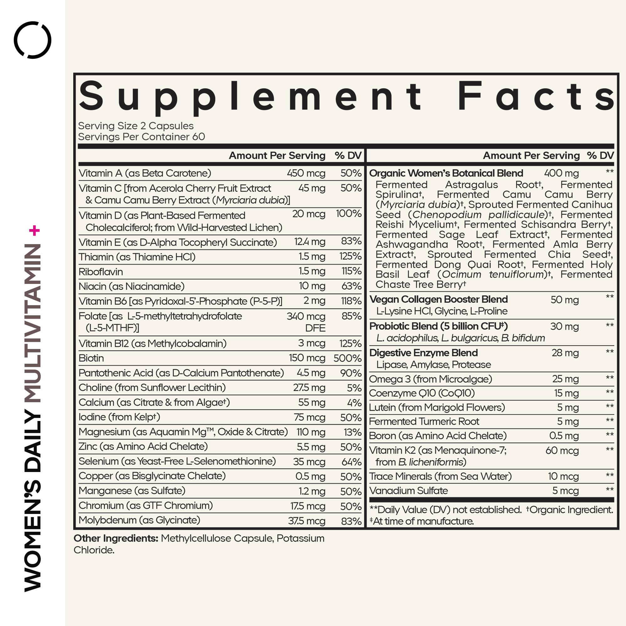 Codeage Women’s Daily Multivitamin | Fermented Whole Foods Probiotics

