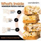 Wonderslim High Fiber Protein Bars – 15g Protein, Gluten Free

