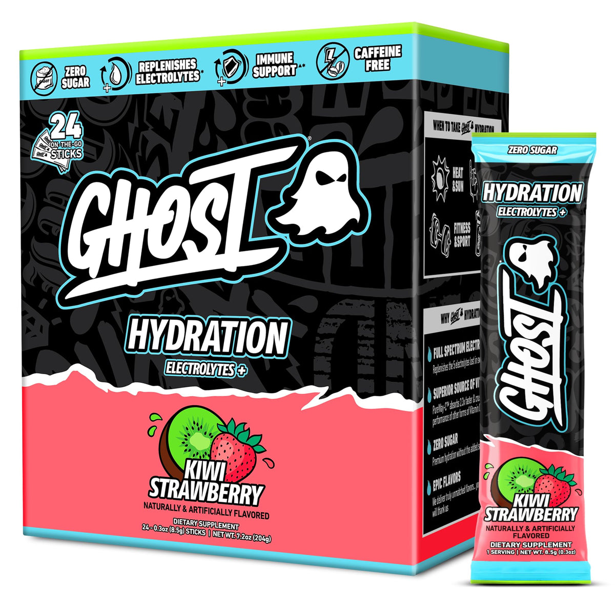 GHOST Hydration Electrolyte Drink Mix - Sugar Free, Caffeine Free