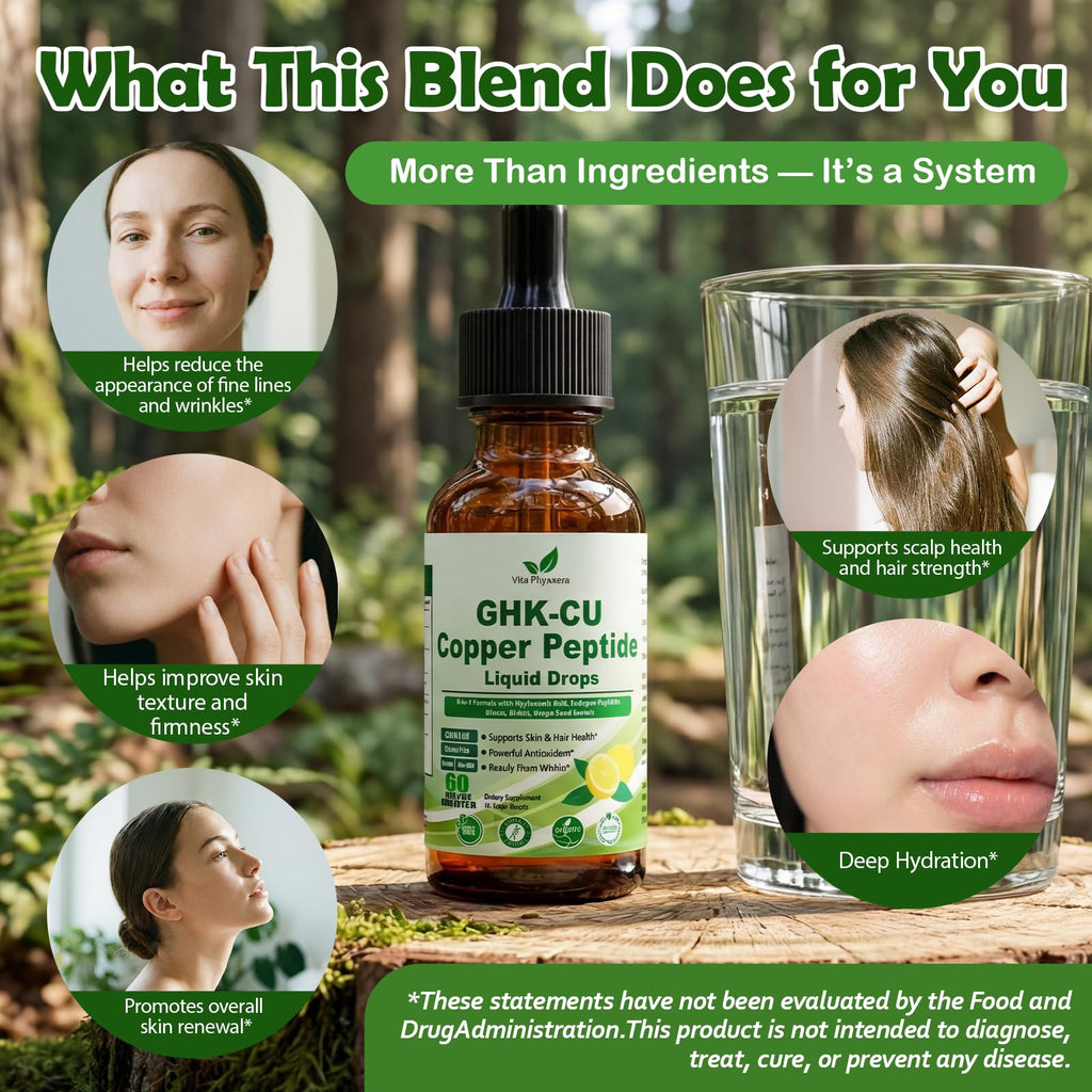 GHK-Cu Peptide Drops by Vita PLynxera – 6-in-1 Beauty

