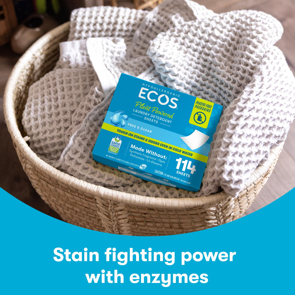 ECOS Laundry Detergent Sheets Plastic-Free Plant-Powered

