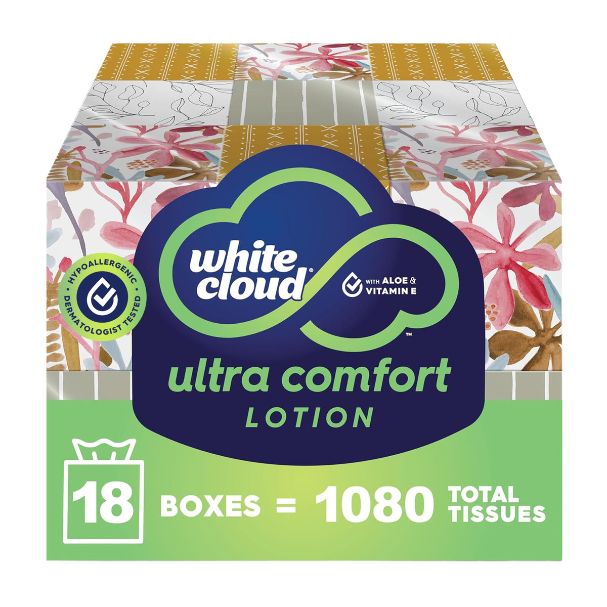 White Cloud Ultra Soft 3-Ply Facial Tissue Made in USA