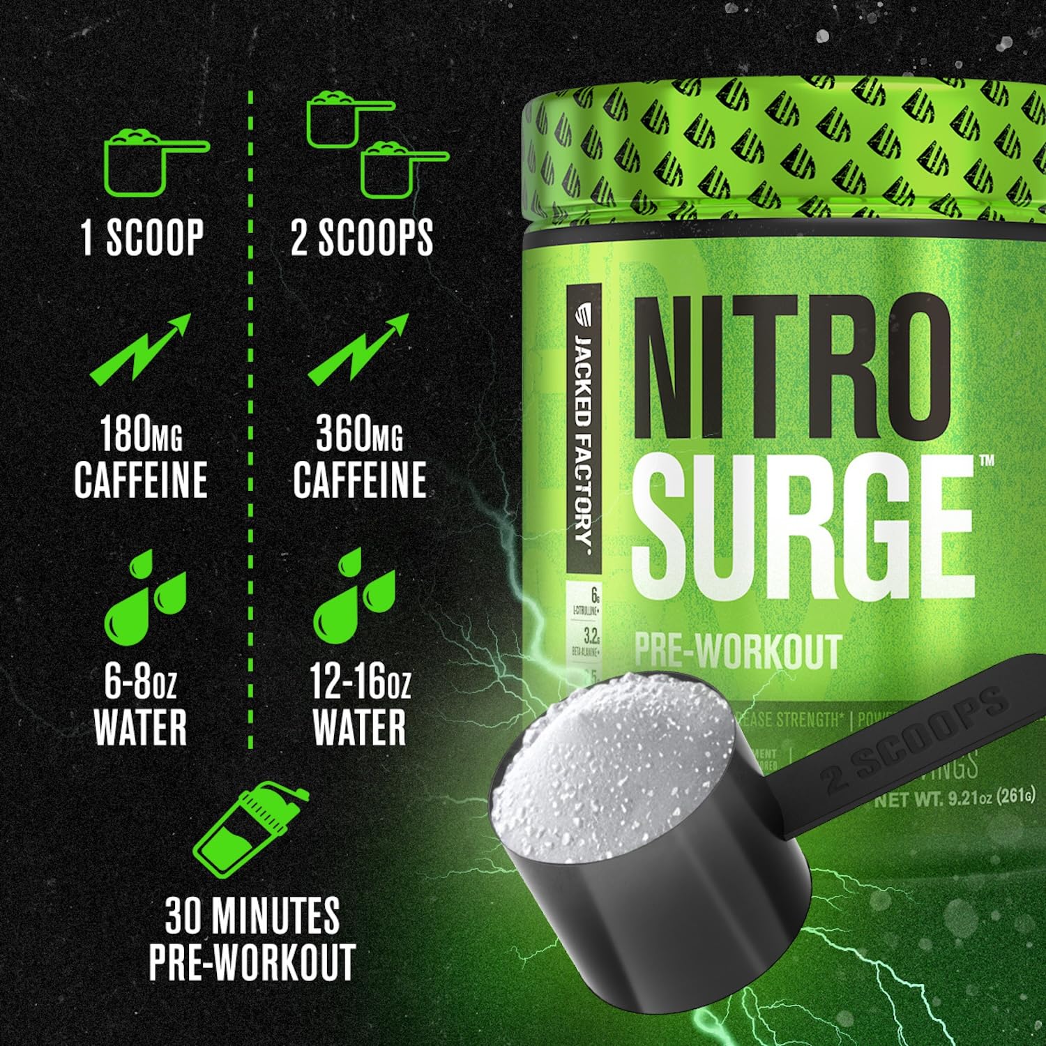 Jacked Factory Nitrosurge Pre-Workout Supplement | Energy

