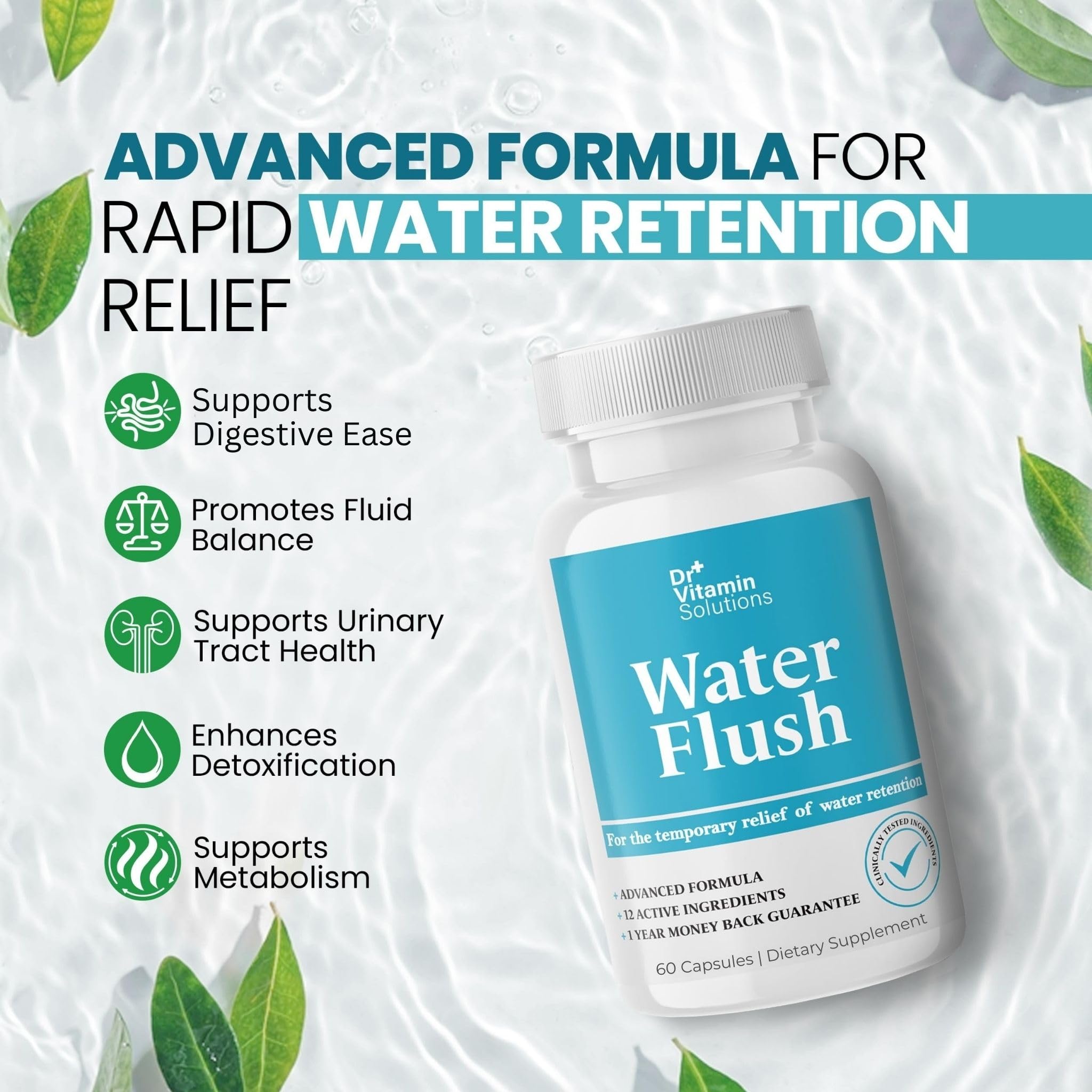 Dr. Vitamin Solutions Diuretic Water Pills for Bloat

