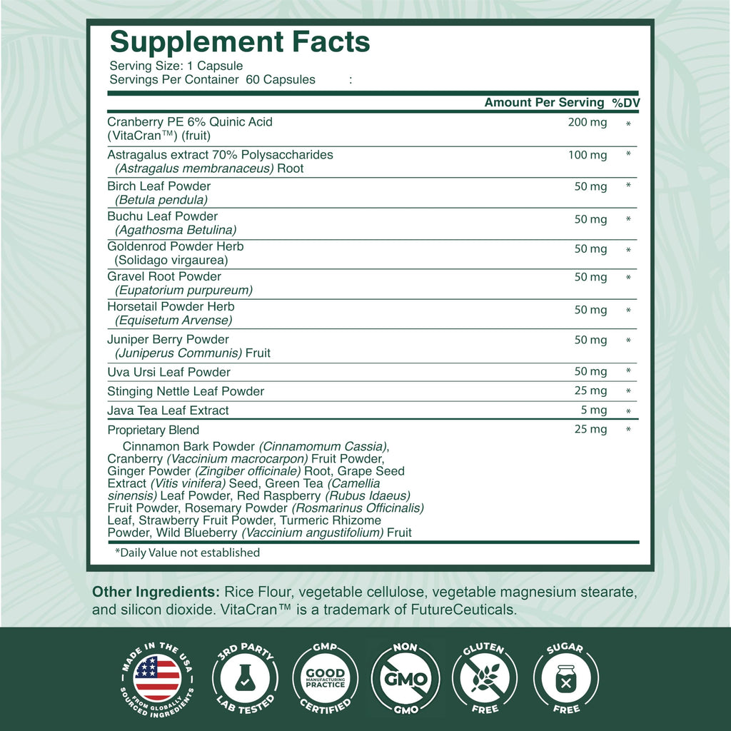PurePremium Kidney Support - Cranberry & Astragalus Detox

