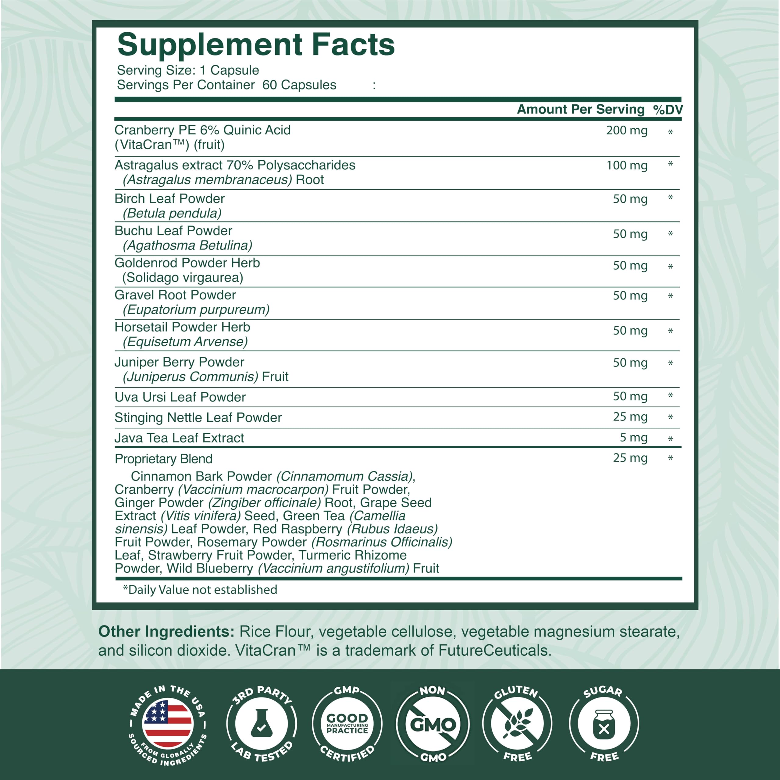 PurePremium Kidney Support - Cranberry & Astragalus Detox

