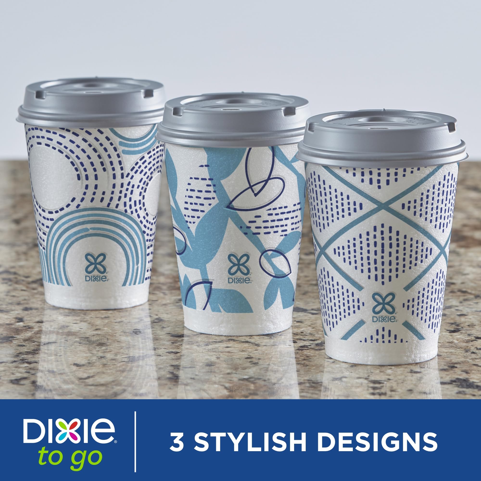 Paper Coffee Cups Dixie To Go - Insulated Non-Slip Grip

