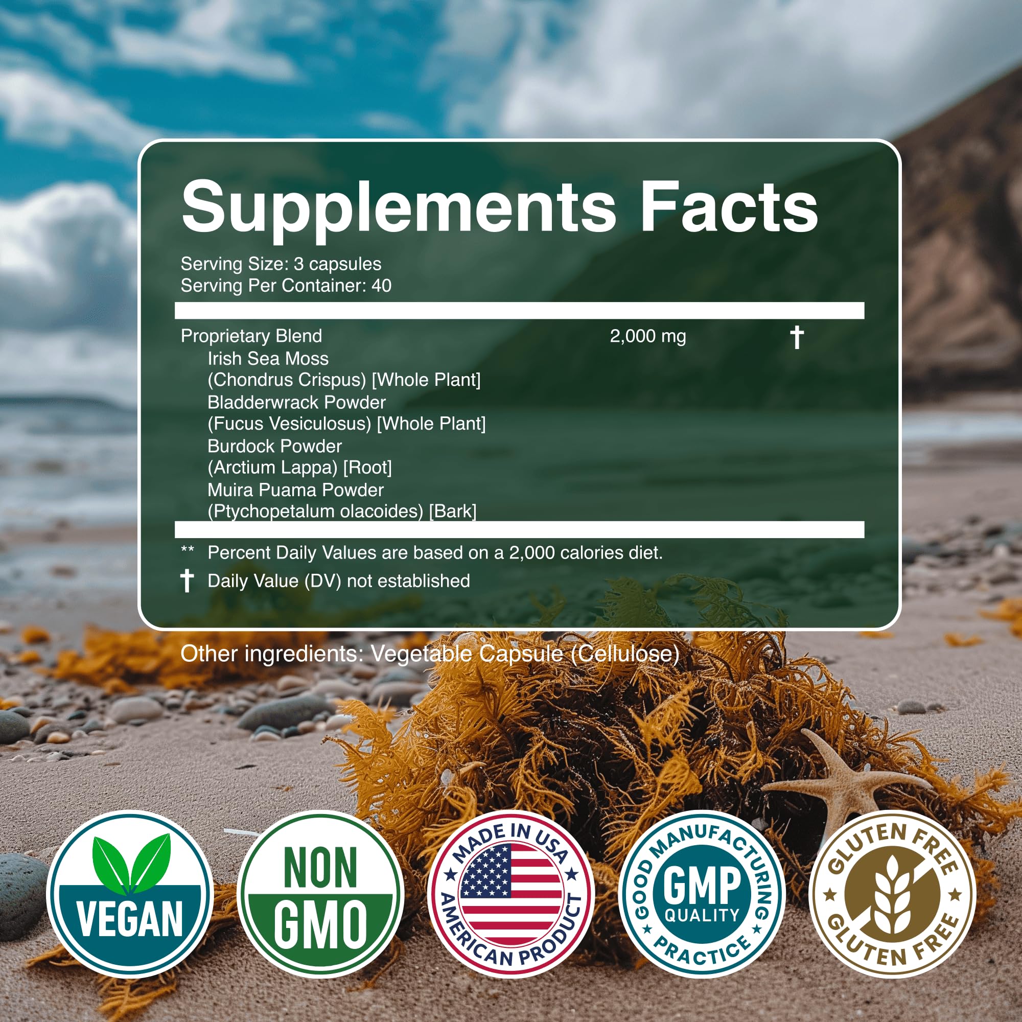 Secret Element Sea Moss Capsules - Vegan, Non-GMO

