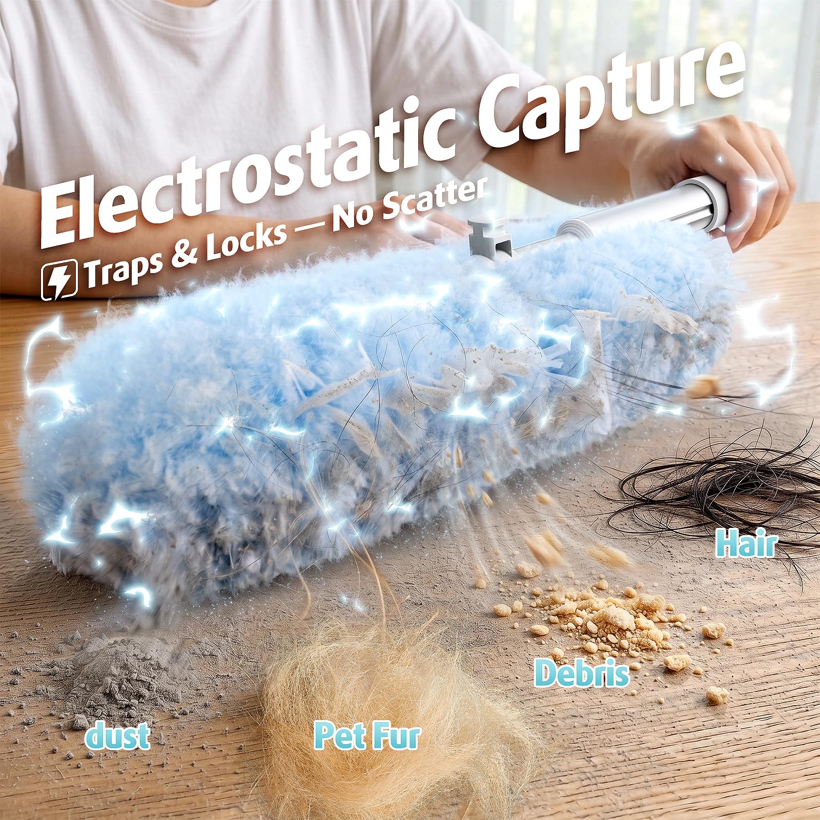 Extendable Microfiber Duster with Double-Head


