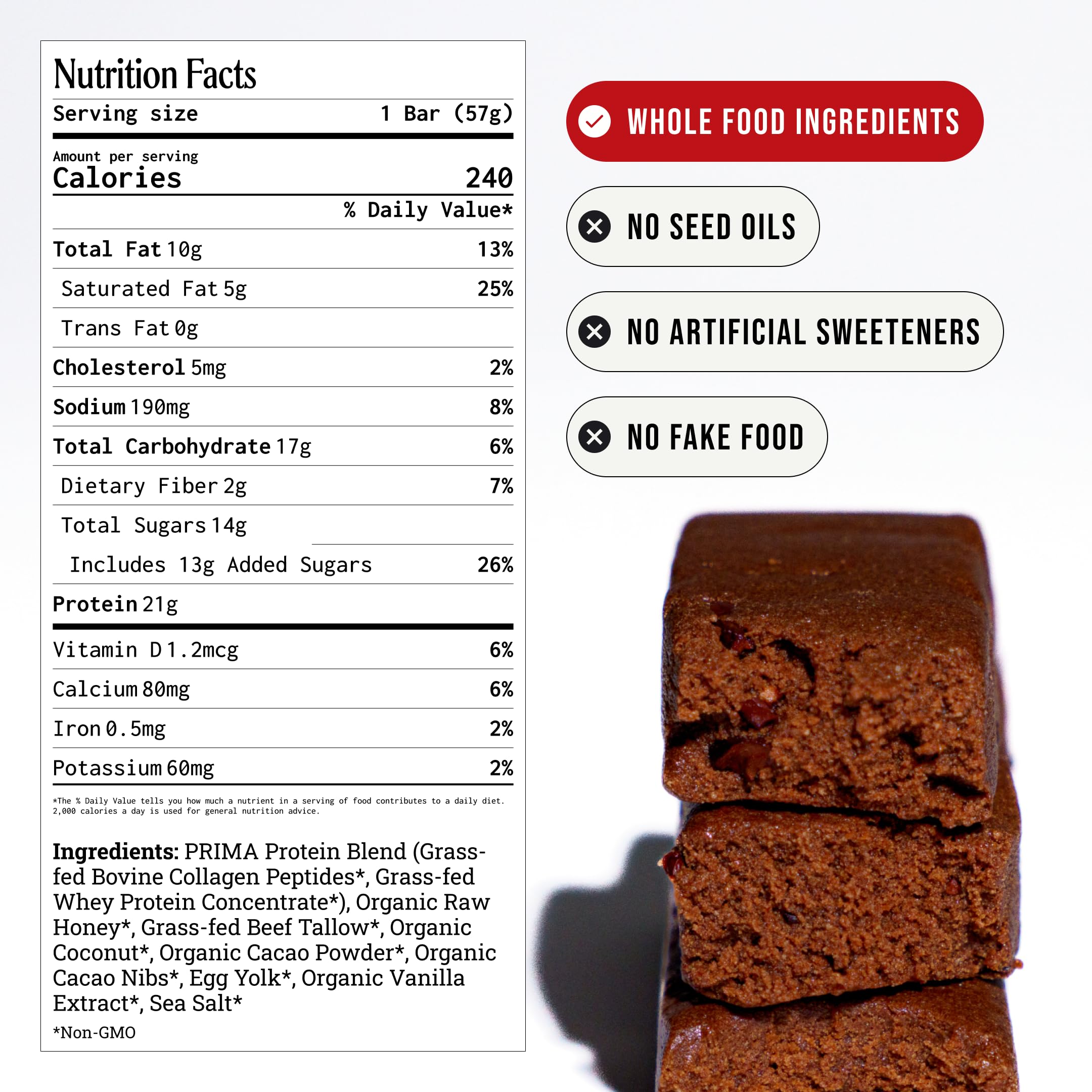 Prima Ancestral Protein Bar - Grass-Fed Whey & Collagen

