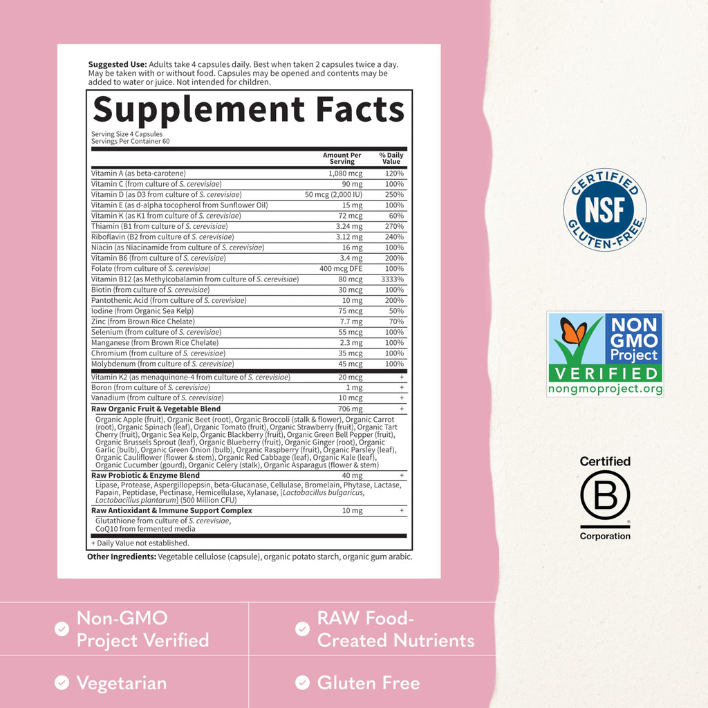 Garden of Life Vitamin Code Women Multivitamin – Whole Food Probiotics

