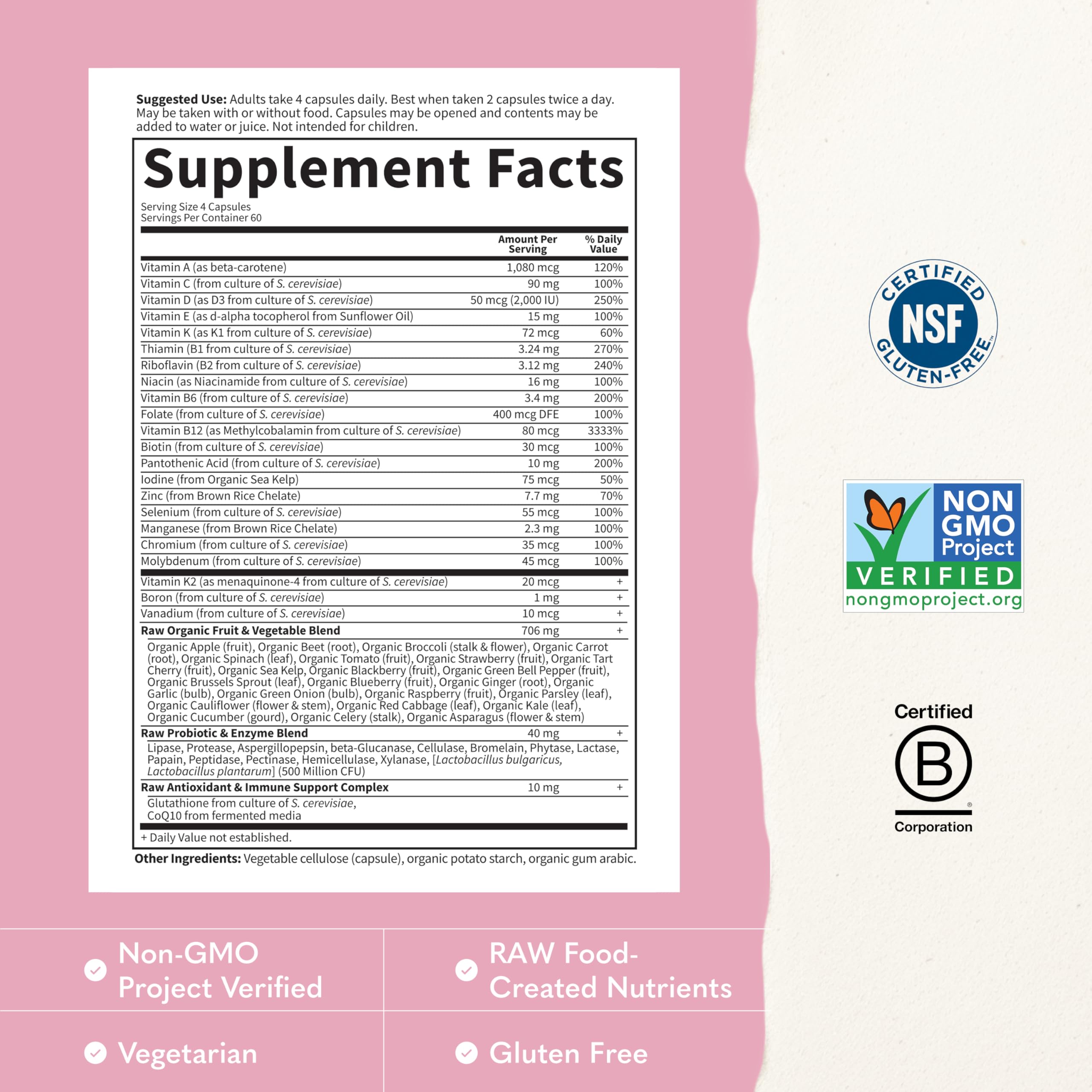 Garden of Life Vitamin Code Women Multivitamin – Whole Food Probiotics

