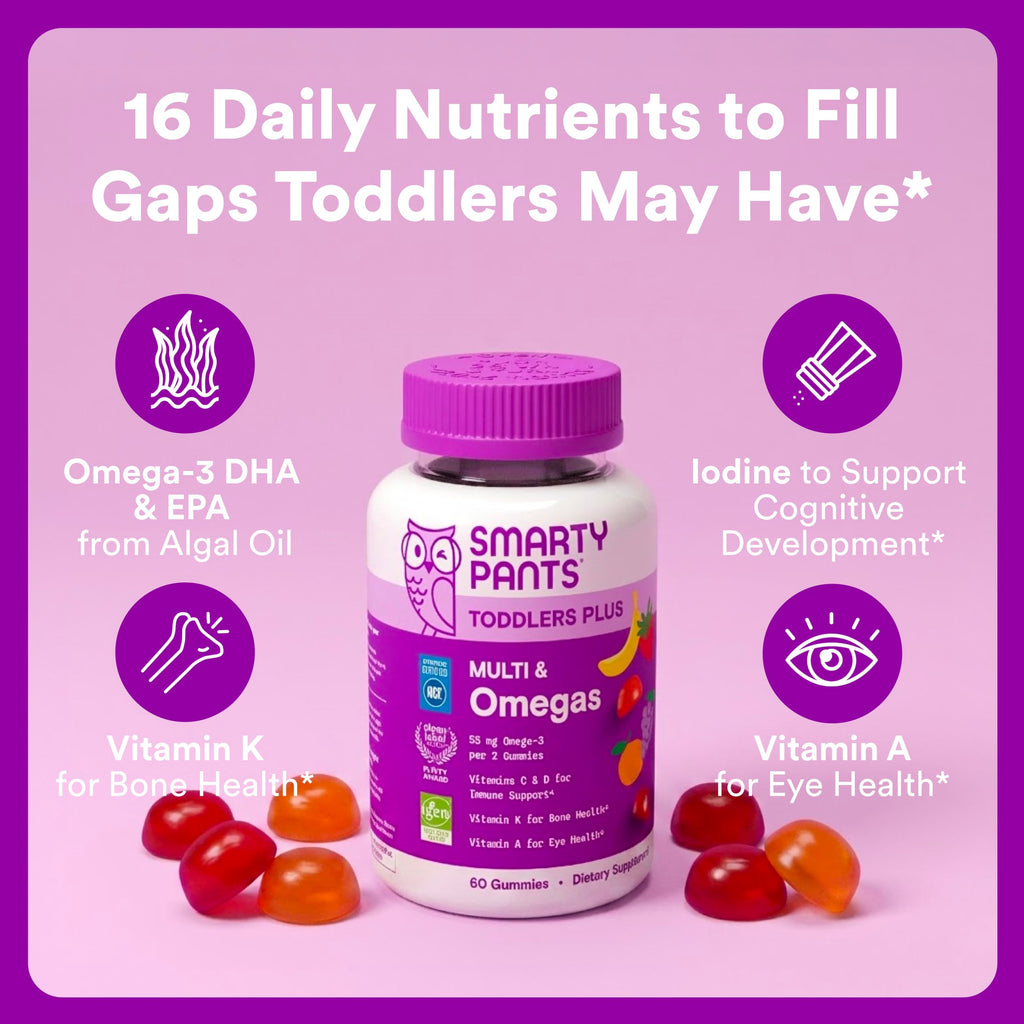 SmartyPants Toddler Multivitamin Gummies with Omega-3

