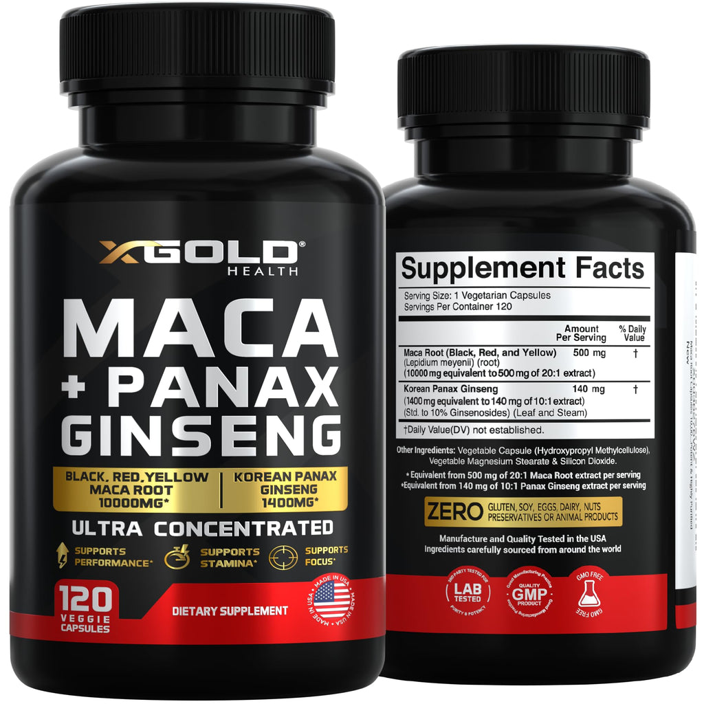 Maca Root & Panax Ginseng Capsule | X Gold Health


