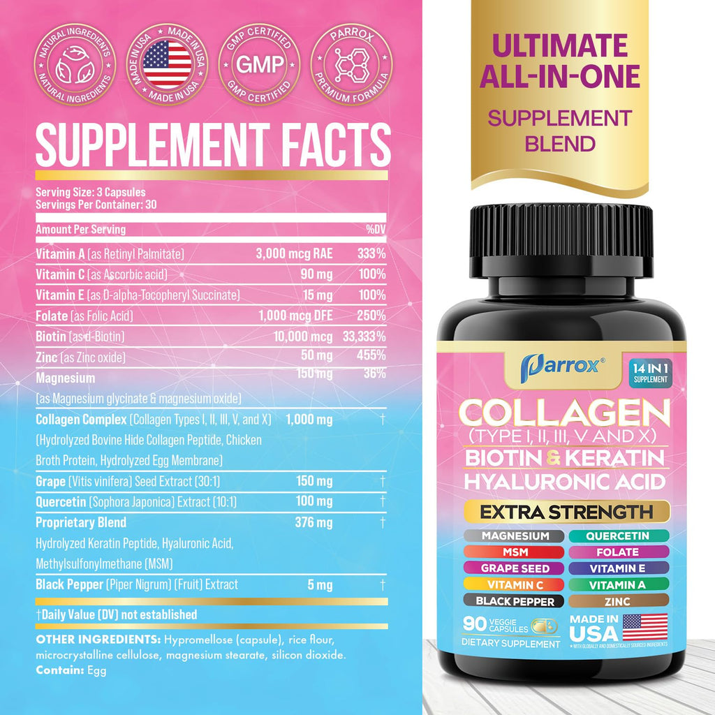 Parrox Collagen Capsules 14-in-1 Beauty Formula

