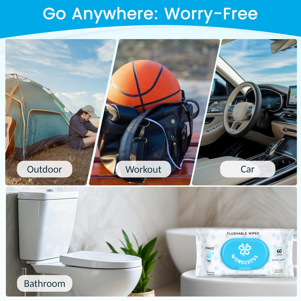WONDERFUL Flushable Wipes Plant-Based Wet Wipes for All

