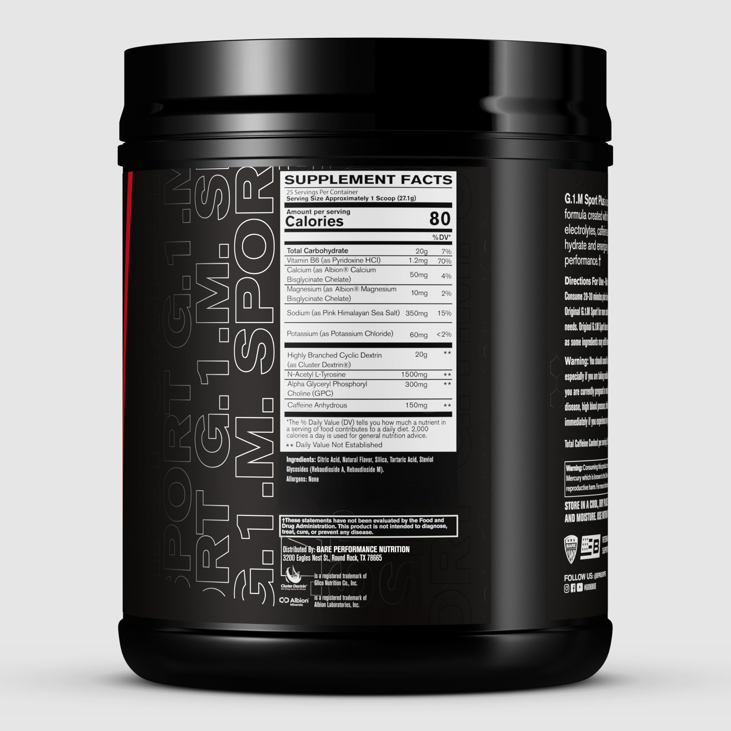 Bare Performance G.1.M Sport+ Endurance Pre-Workout

