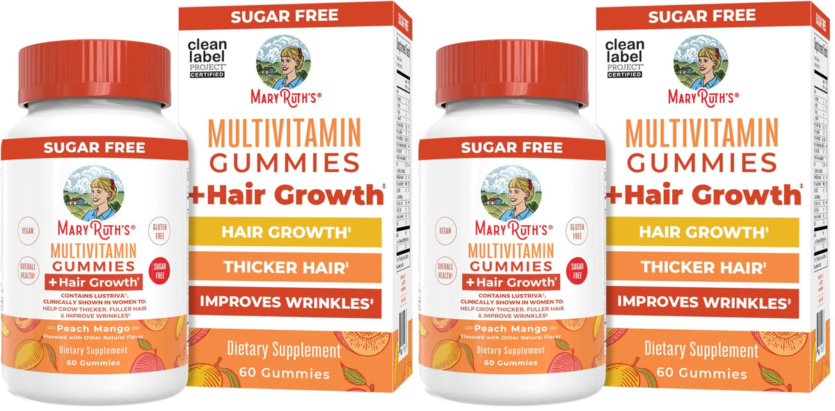 MaryRuth's Hair Growth Multivitamin Gummies with Lustriva