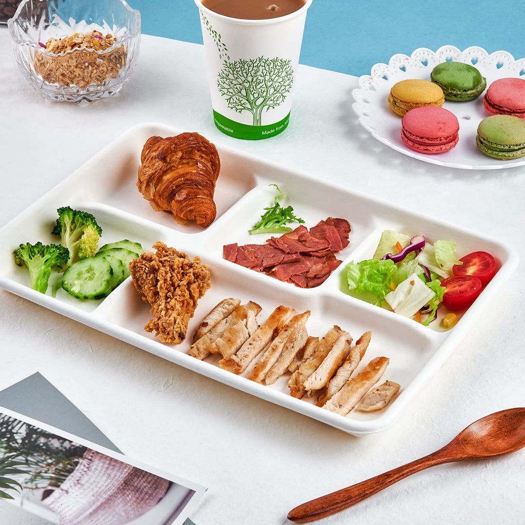 ECOLipak 5-Compartment Compostable Plates

