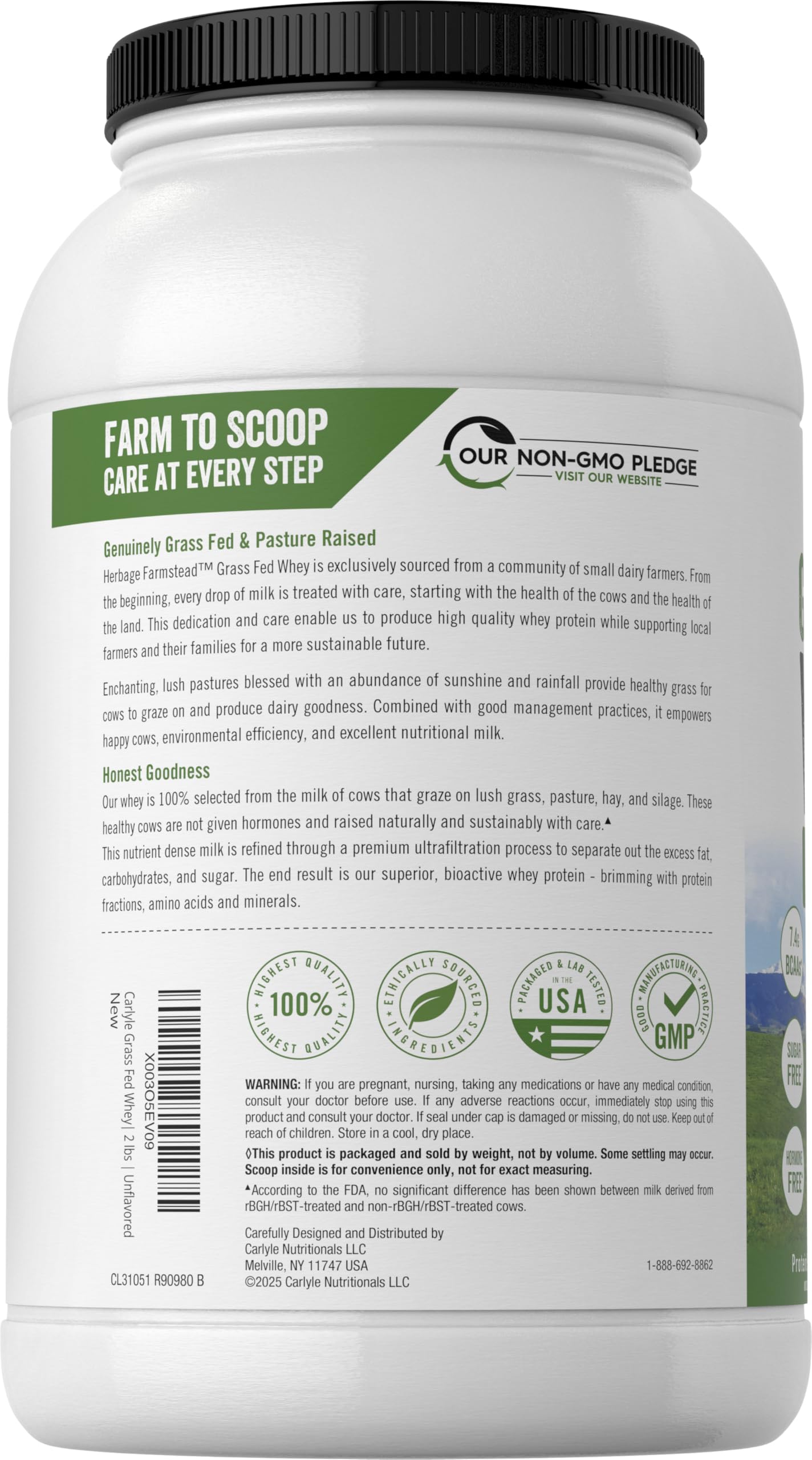 Herbage Farmstead Whey Protein Powder | Quality Supplement

