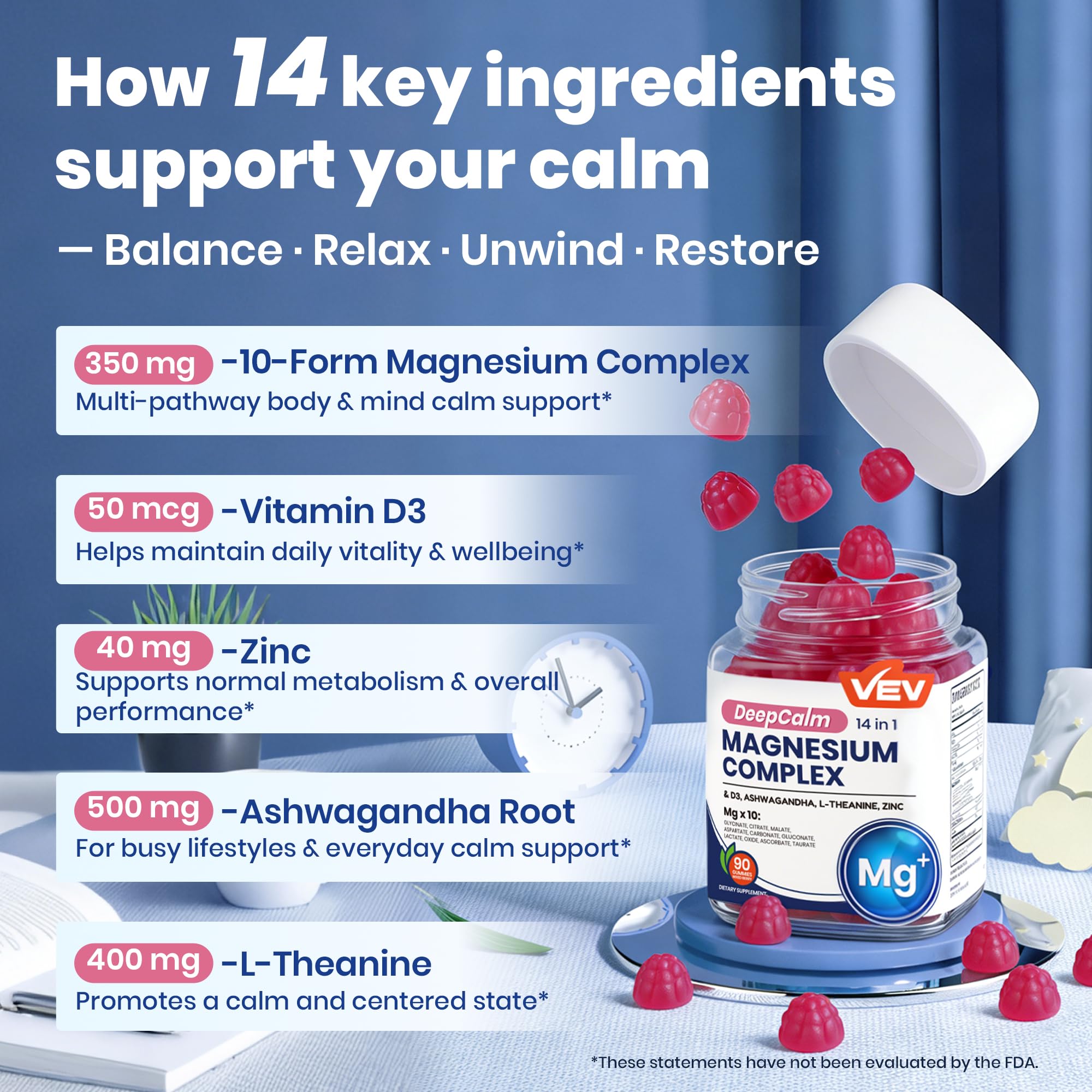 Magnesium Complex Gummies | VEV Deep Calm

