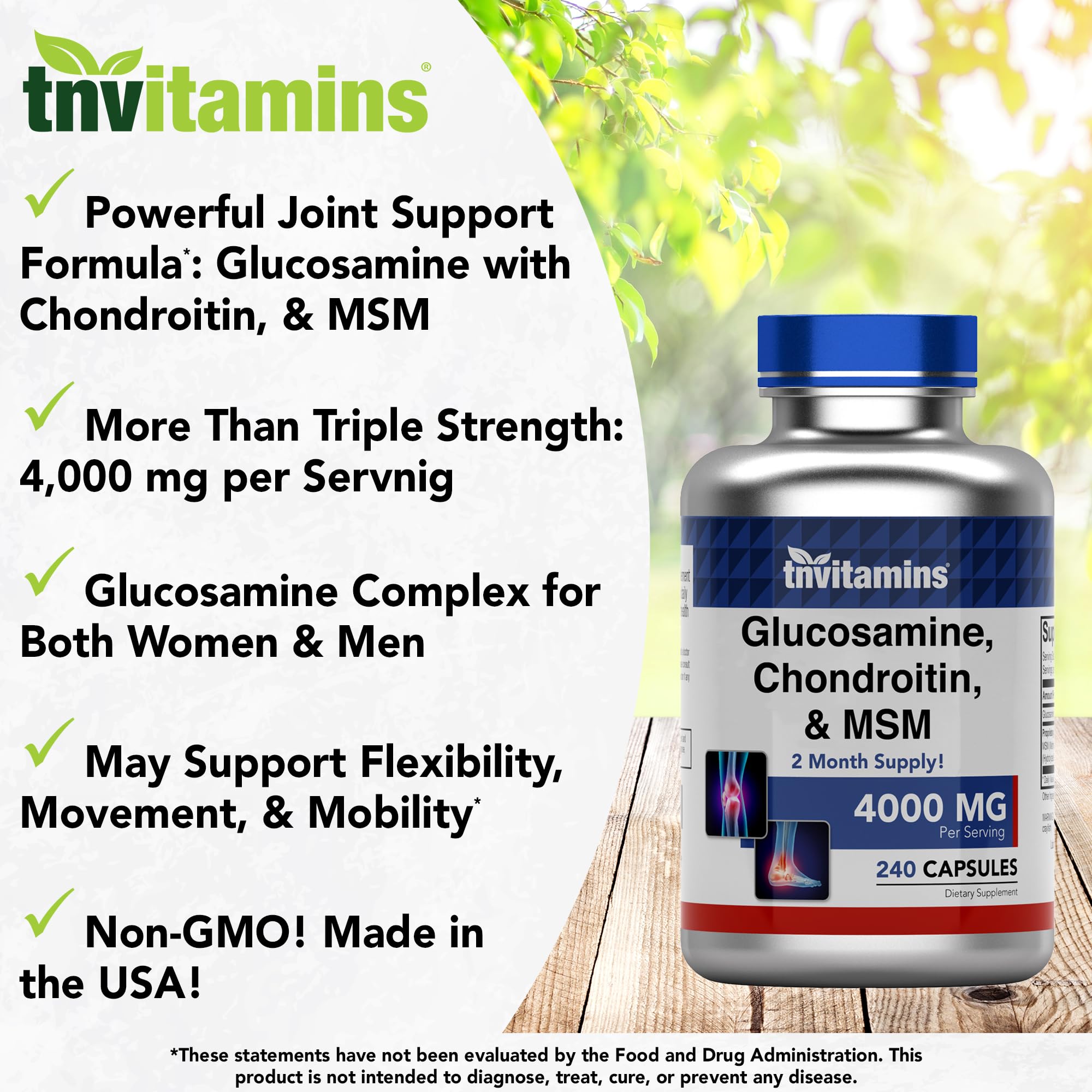 tnvitamins Glucosamine Chondroitin MSM Capsules

