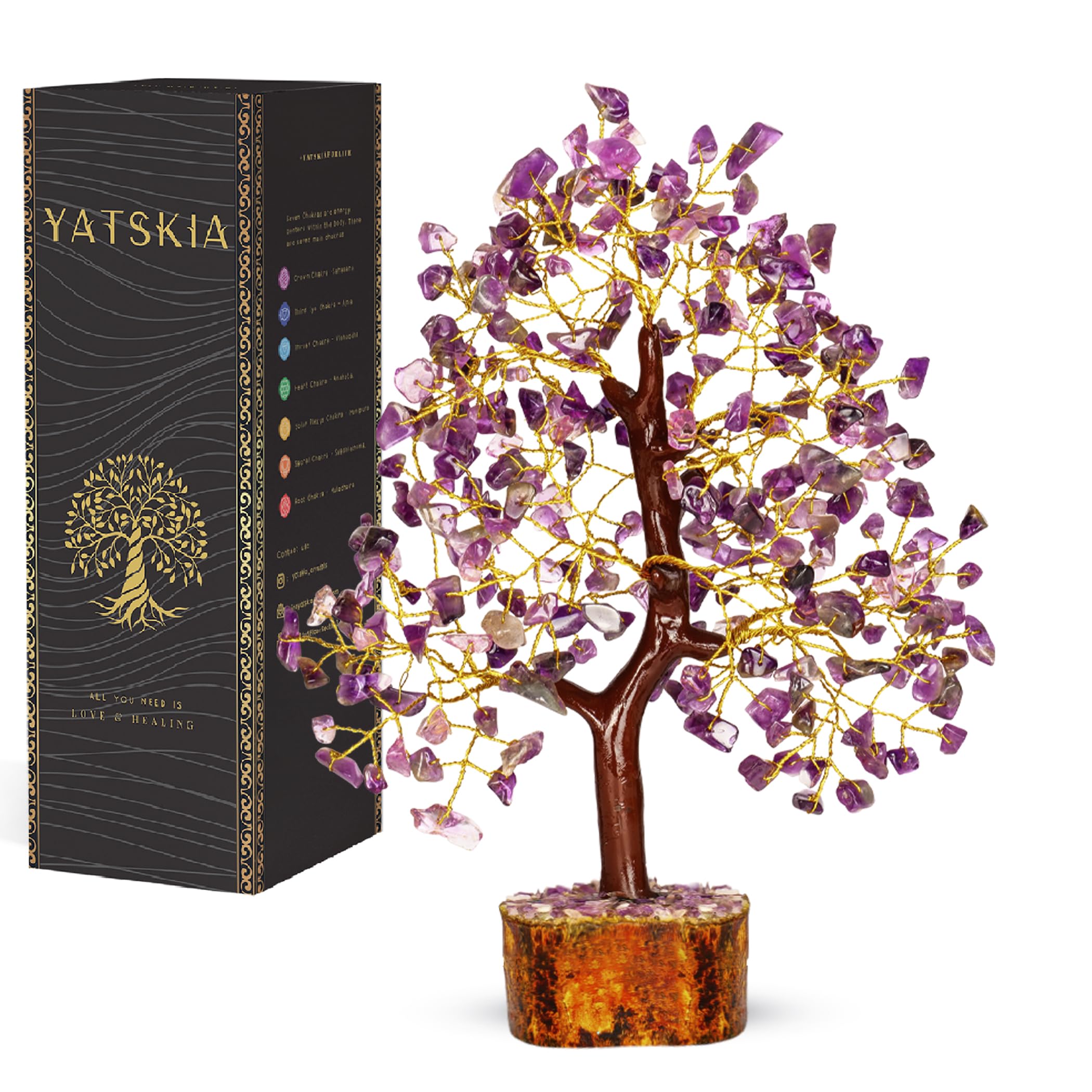 YATSKIA Crystal Tree Sculpture with Natural Crystals
