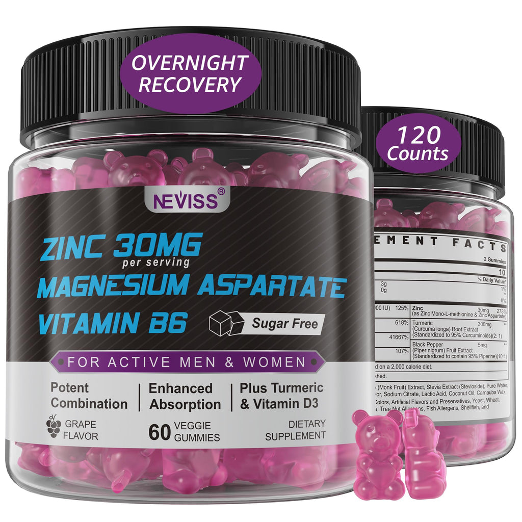 Neviss Zinc Magnesium Aspartate Gummies with Turmeric

