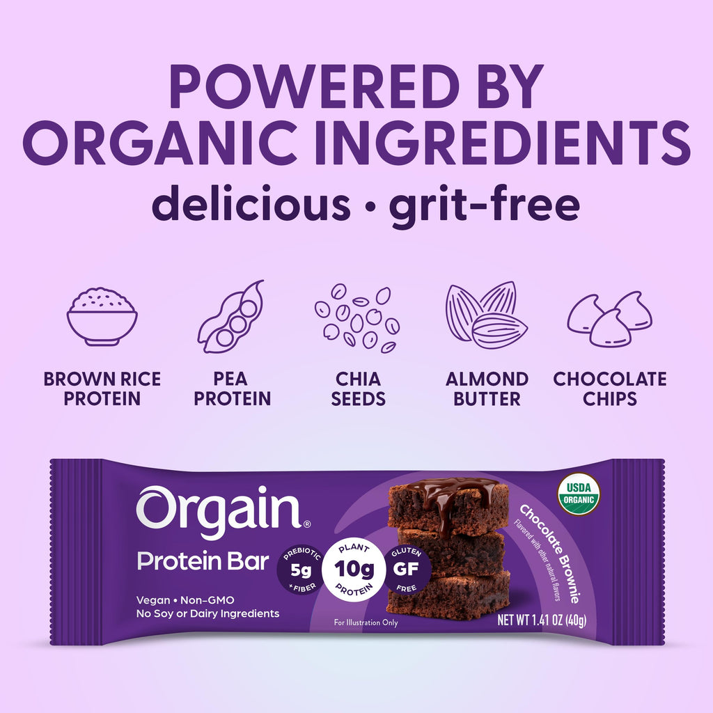 Orgain Organic Plant-Based Protein Bars | Dairy-Free Gluten-Free

