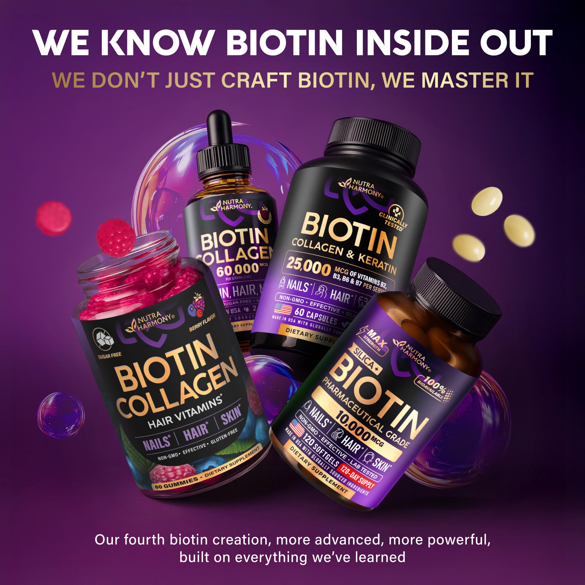 Biotin Gummies with Collagen for Hair & Skin Support

