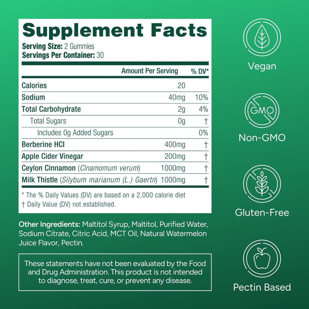 Purify Life GLP-1 Berberine Gummies - Sugar-Free

