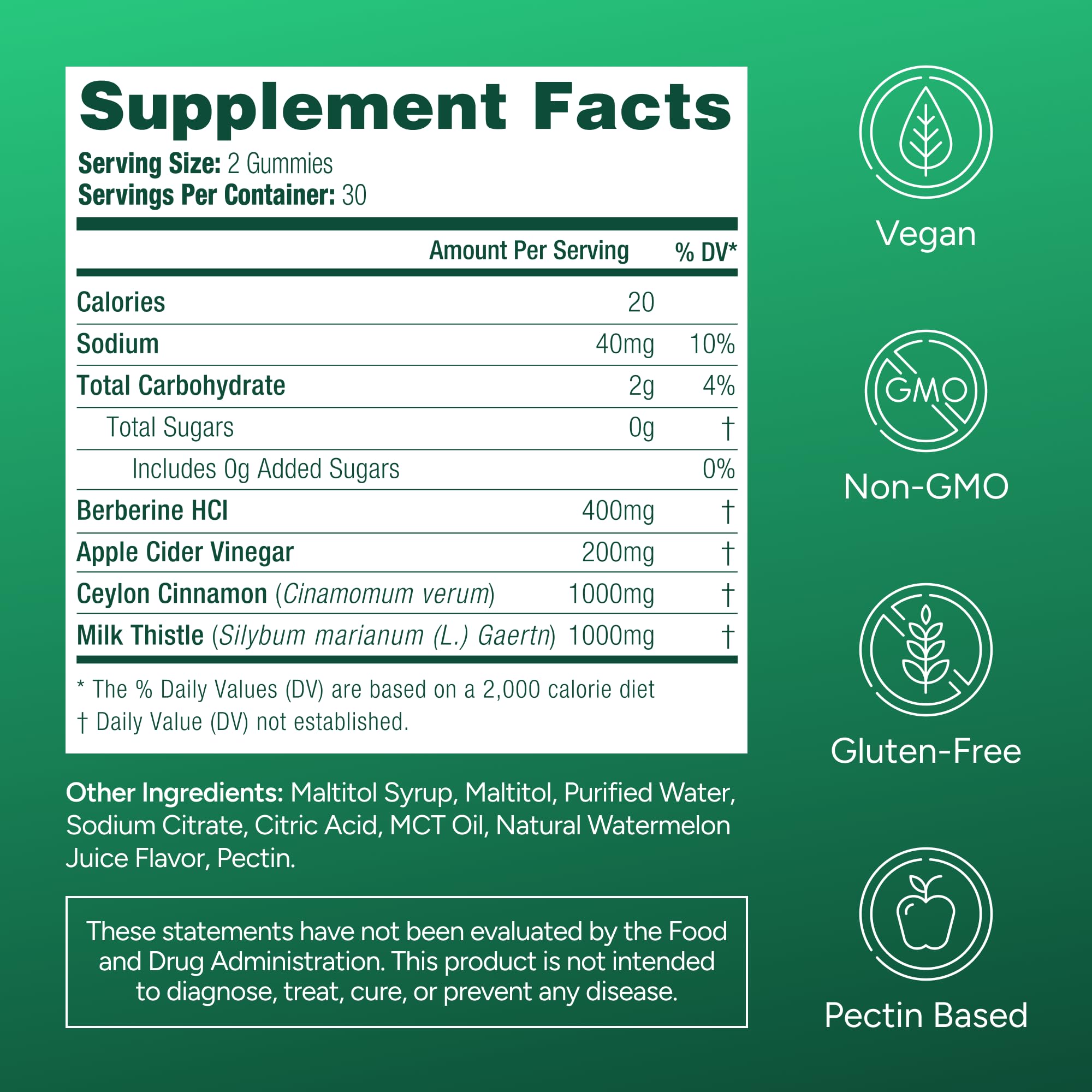 Purify Life GLP-1 Berberine Gummies - Sugar-Free

