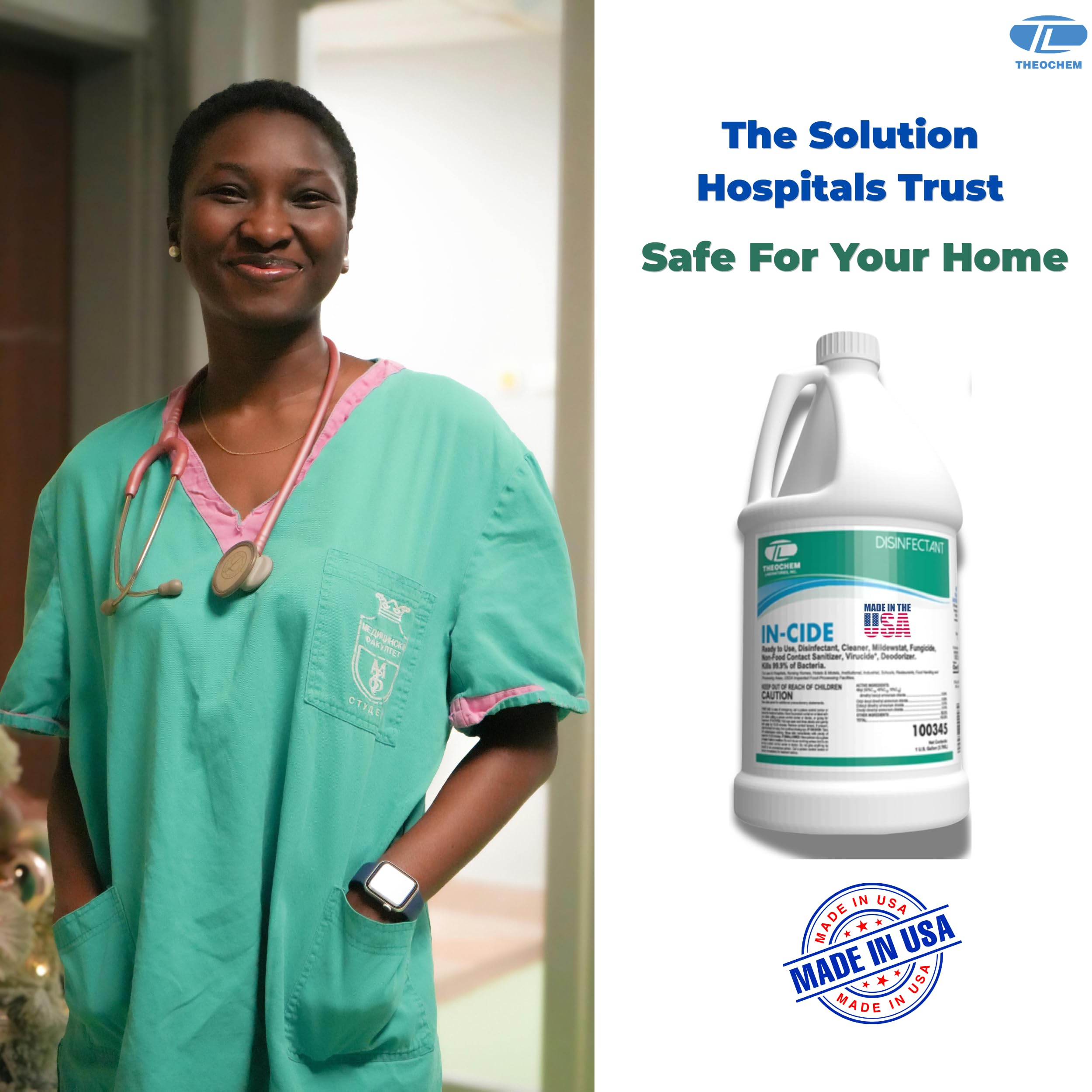 In-Cide Hospital-Grade Disinfectant Spray EPA List N

