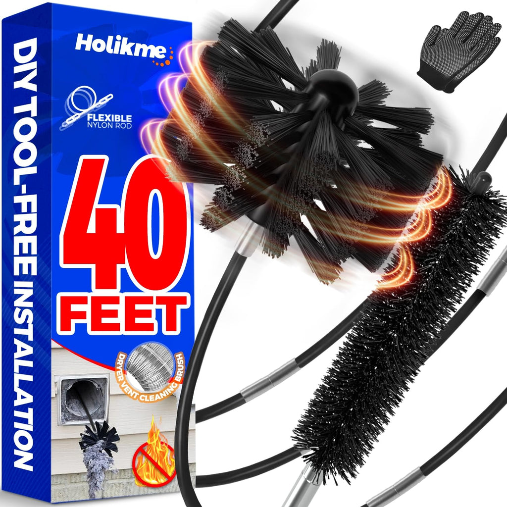 Holikme Dryer Vent Cleaner Kit with 40 ft Drill Attachment