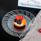 FOCUSLINE Clear Plastic Plates - Disposable Heavy-Duty


