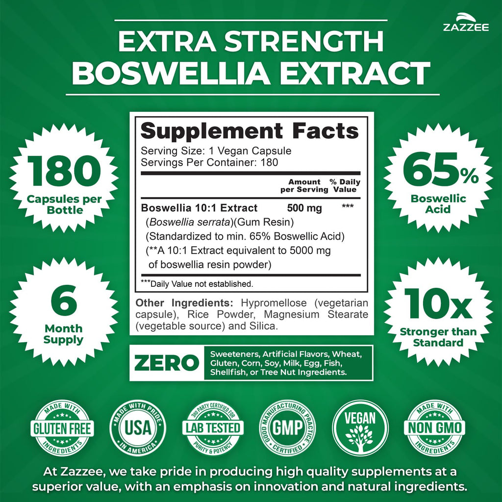Zazzee Boswellia Serrata Extract for Joint Support

