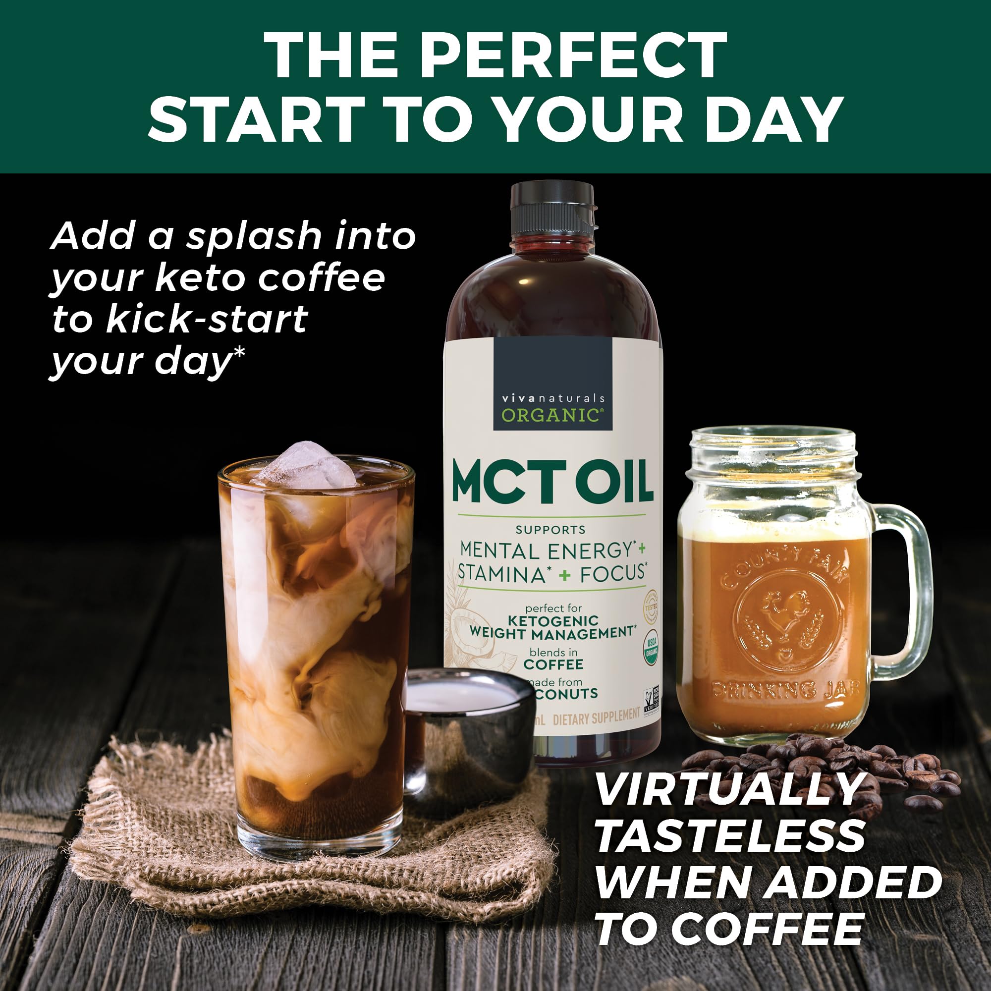 Viva Naturals Organic MCT Oil – Keto & Paleo Friendly

