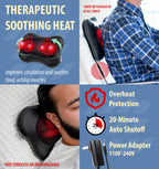 Zyllion Shiatsu Back Massager with Heat - 3D Kneading Pillow

