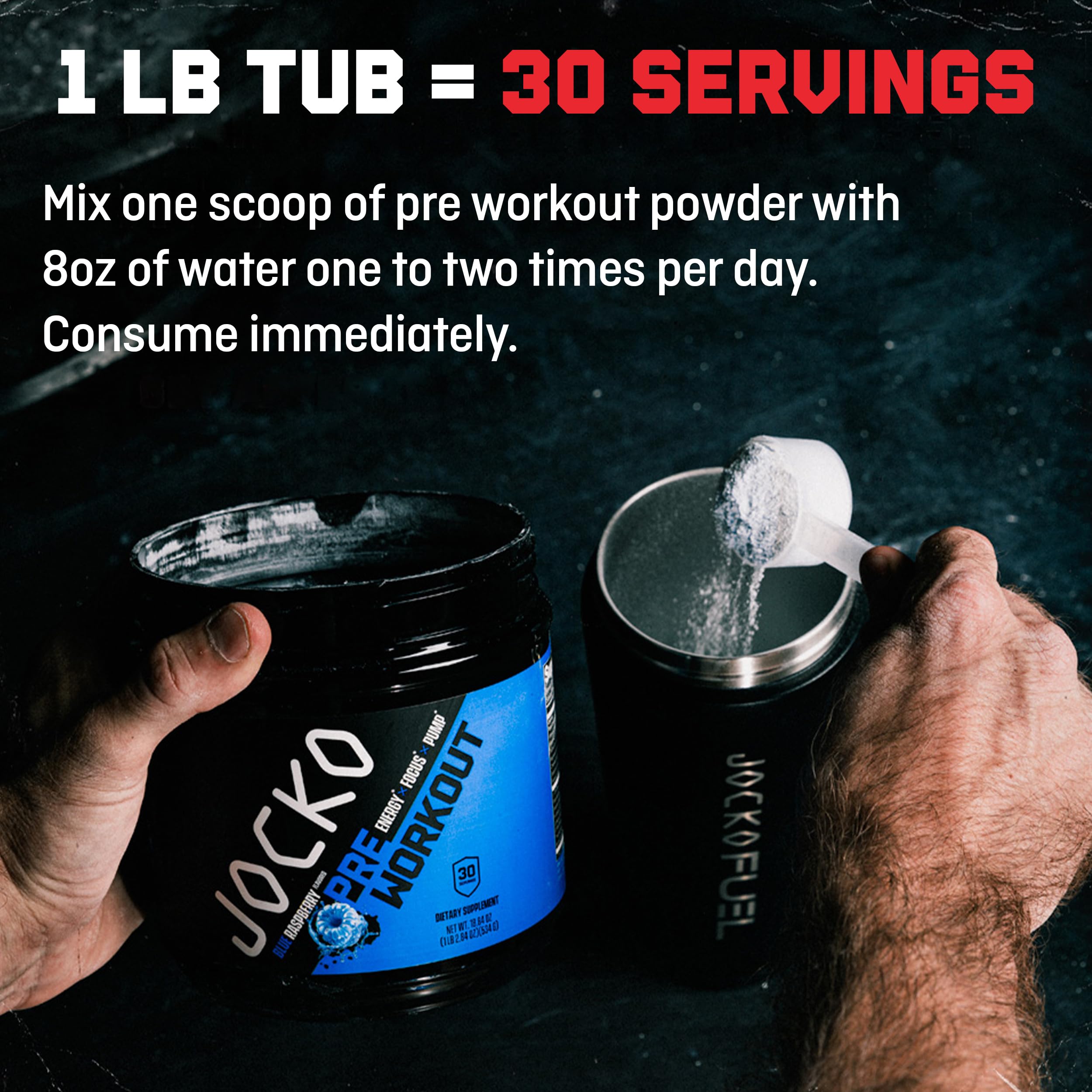 Jocko Fuel Pre Workout Powder - Sugar-Free Nootropic Energy

