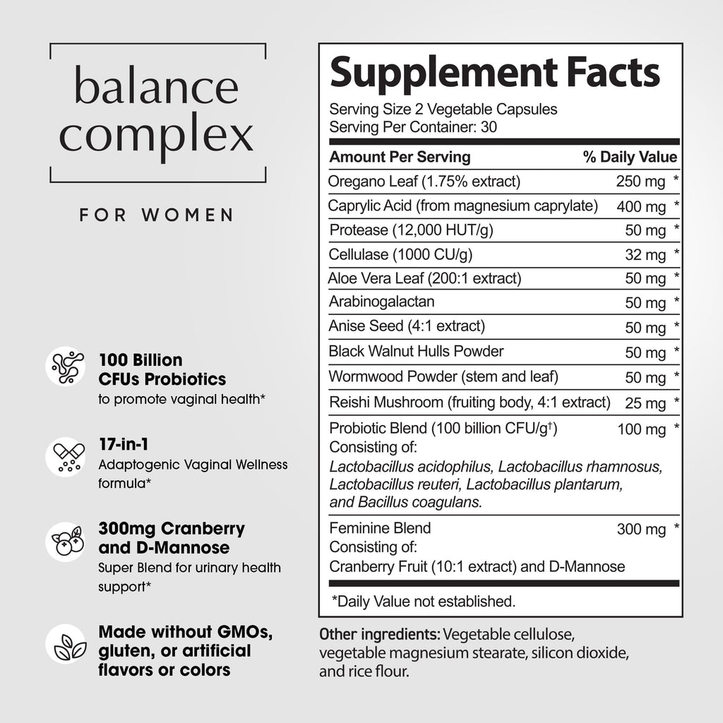 Vaginal Health Probiotic Balance Complex for Women

