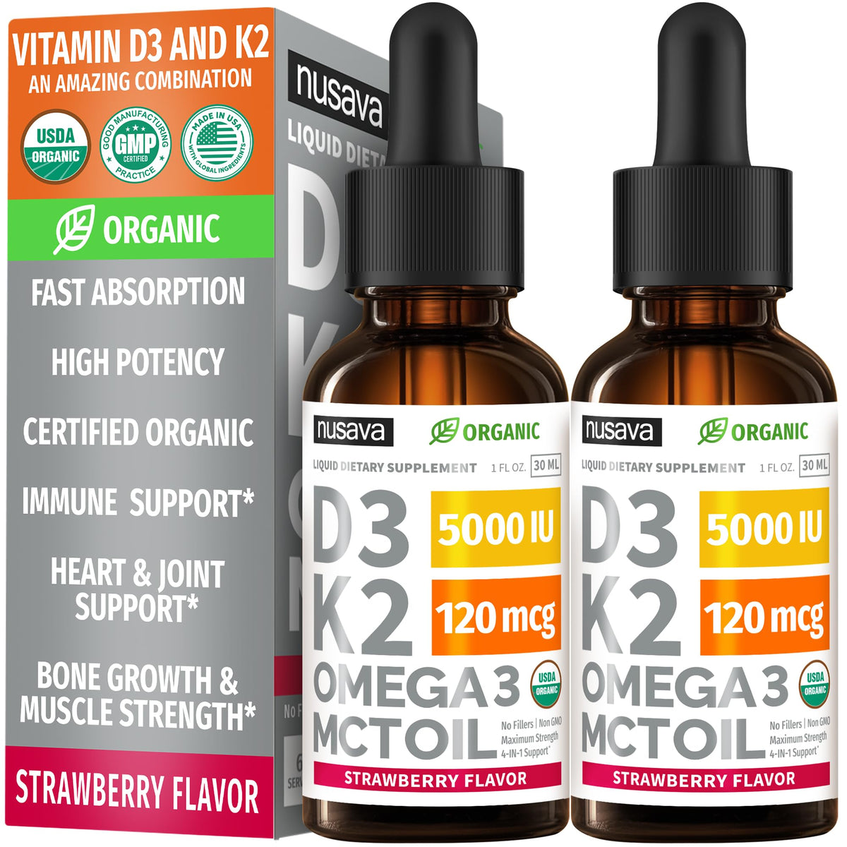 Vitamin D3 K2 Liquid Drops with Omega-3